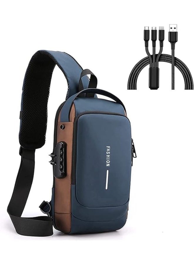 Anti-theft crossbody bag, waterproof everyday chest backpack with USB charging, men's and women's backpack - Image 4